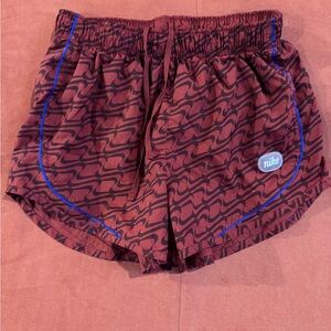 Nike Maroon Wave Shorts with Blue Trim